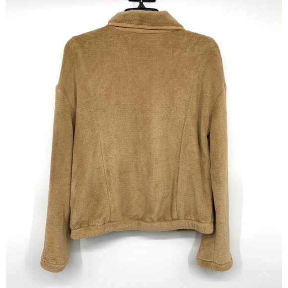 Andree by Unit Jacket Fleece Brown Tan Button Snap Pockets - Picture 6 of 6